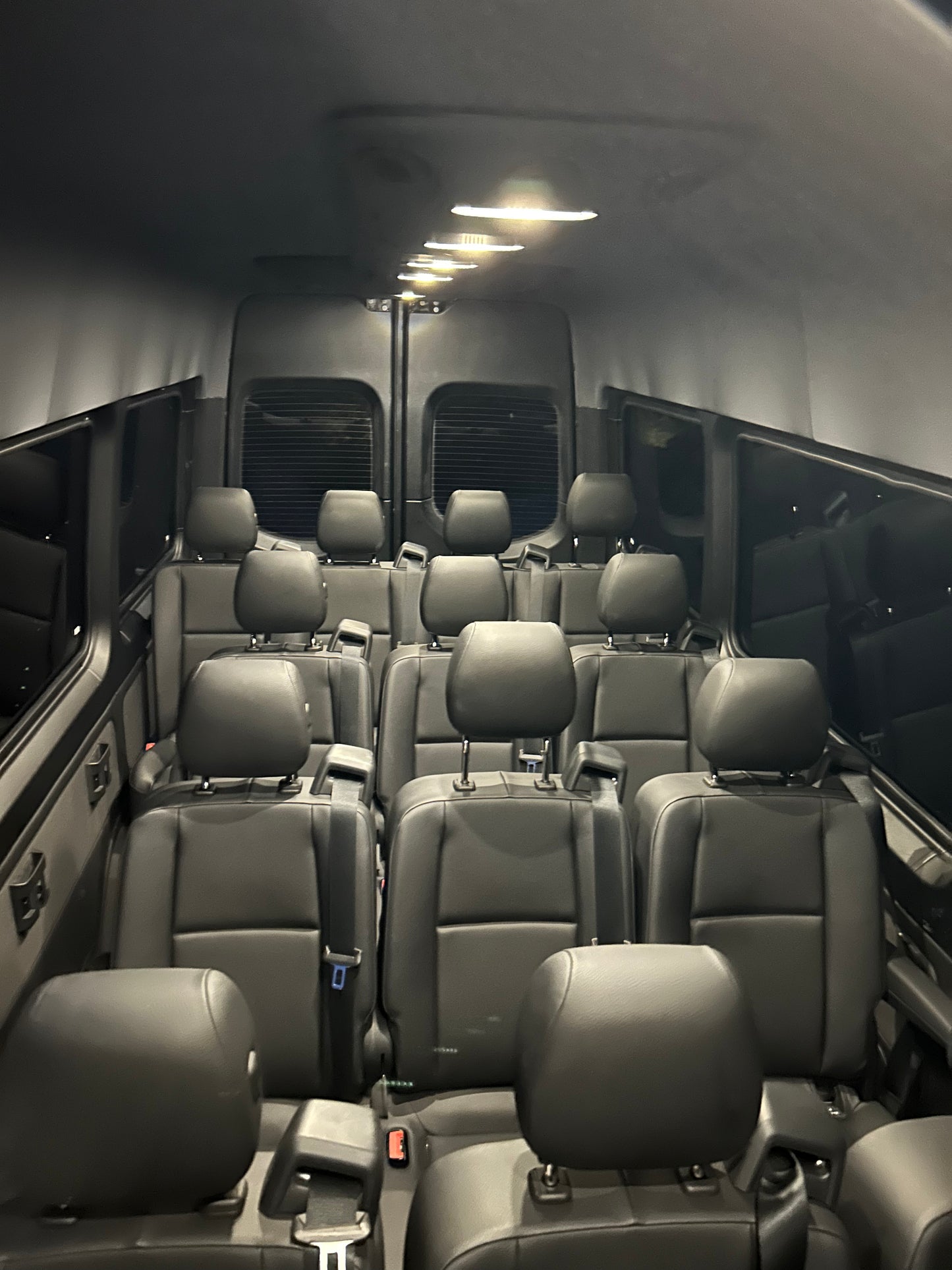 interior of a late model sprinter van that can be used to travel to Breckenridge from Denver International Airport