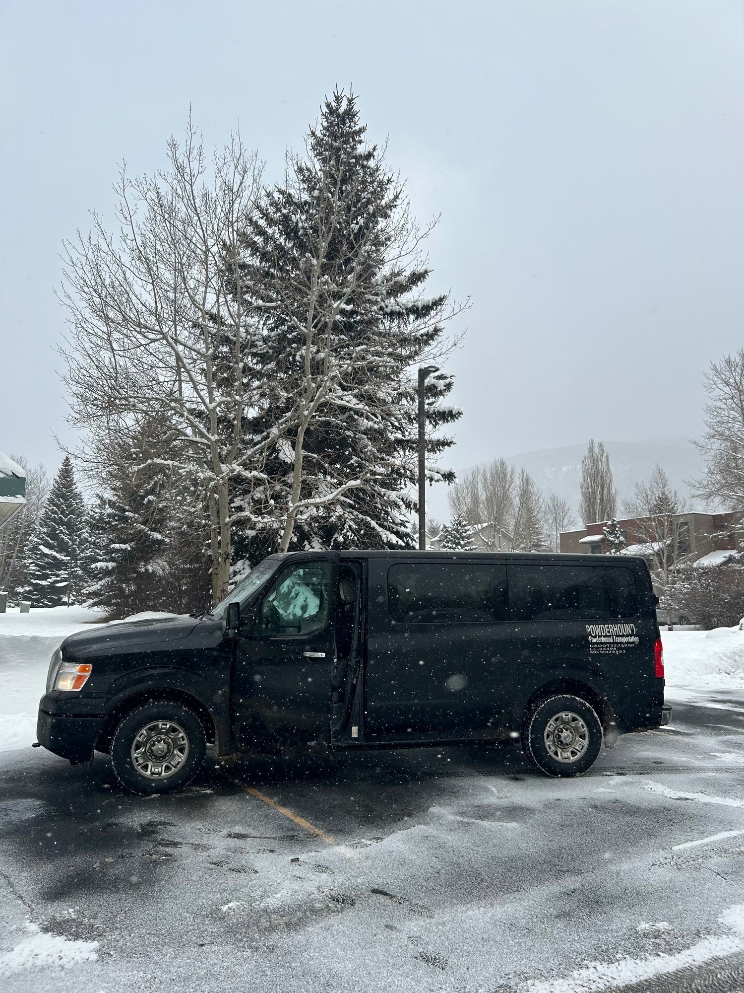 Powderhound van during snow storm Breckenridge, CO