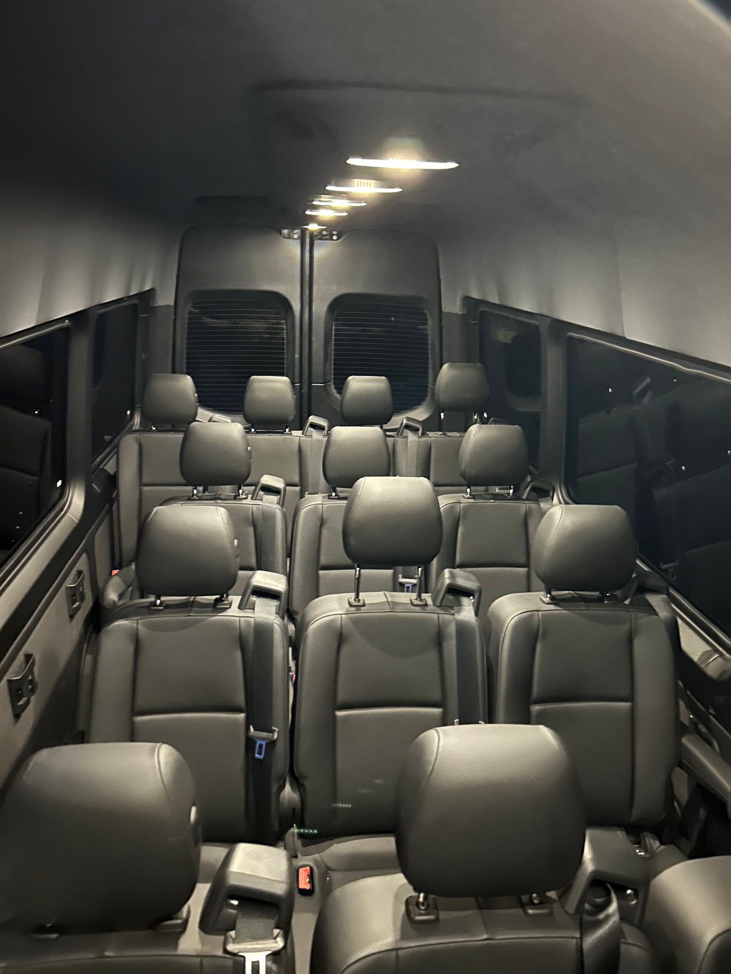 interior of a late model sprinter van that can be used to travel to Breckenridge from Denver International Airport
